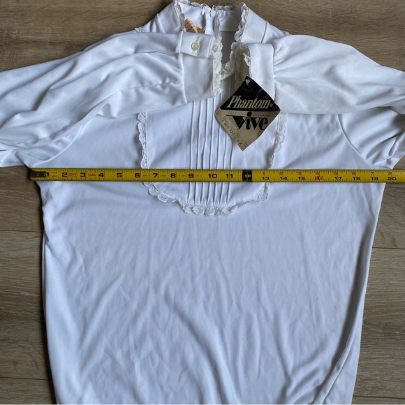 NWT Vintage body suit long sleeve high collar ruffle Victorian feminine - Picture 13 of 13